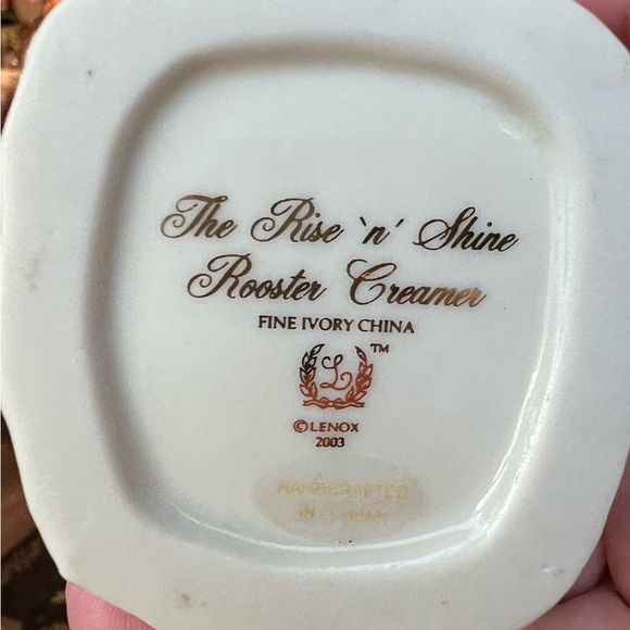 Lenox Rise ‘n’ Shine Rooster Creamer  Fine Ivory China 24K Gold Accents VTG - Picture 8 of 14